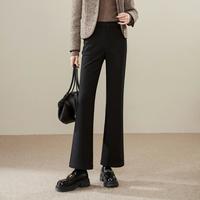 ESE-Y 逸阳 抗寒奥粒绒休闲裤女25秋冬新高弹喇叭裤长裤