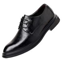 罗蒙皮鞋男士2025冬季增高商务正装男款黑色软底结婚新郎鞋RM