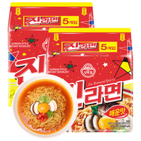 不倒翁辣味金拉面120g*10包入 潘玮柏同款泡面 韩国方便面拉面速食 辣味金拉面10连包(新)