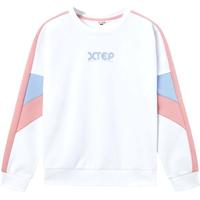 特步童装女童卫衣儿童秋装2025秋冬拼接大童长袖圆领上衣衣服