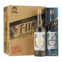 金门高粱酒 2018年老酒千日醇 清香型白酒 58度600ml 白金龙老酒 台版原瓶 58度 600mL 6瓶