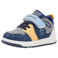 巴布豆（BOBDOG）童鞋男宝宝学步鞋加绒保暖女童儿童运动鞋二棉鞋 藏青蓝/天空灰 24码内长15.5cm/适合脚长14.5cm