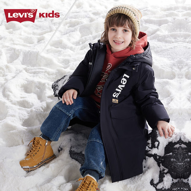保暖服饰、PLUS会员：Levi's 李维斯 儿童长款极寒羽绒服