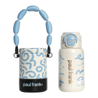 大嘴猴保温杯男女高颜值咖啡杯大容量儿童水杯子 蓝椰奶芙580ml 蓝椰奶芙580ml-礼盒+杯套+双饮