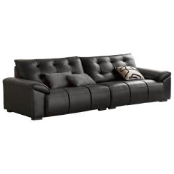 源氏木语 头层牛皮 2.7米直排沙发
