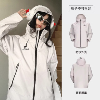骆驼羽绒服冲锋衣女三合一2025秋冬防风防水外套男 L