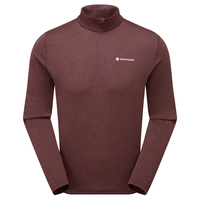 MONTANE盟泰恩DART ZIP NECK户外速干衣男圆领透气抑菌登山徒步衫长袖 暗紫 L