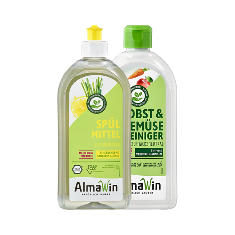 AlmaWin 德国果蔬清洗剂500ml+柠檬洗洁精500ml套装