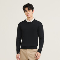 【零压抗静电】柒牌可机洗羊毛针织衫男2025秋冬圆领保暖毛衣 黑色2 3XL