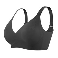 素肌良品提拉小绷带大胸显小胸内衣薄款防下垂收副乳文胸无痕胸罩 L2