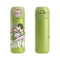 大嘴猴保温杯男女士高颜值咖啡杯大容量儿童水杯子 元气绿500ml 元气绿500ml-升级内胆+弹盖+双饮