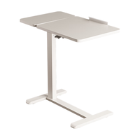 爱果乐(IGROW)实木床边桌气动升降桌手动可移动电脑桌旋转桌板宿舍小桌子胡桃色