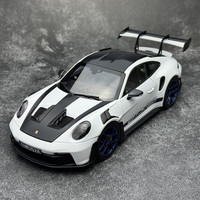 NOREV诺威尔 1：18 保时捷911 GT3 RS 2022 仿真 跑车模型合金汽车模型 白色 黑盖 蓝轮毂