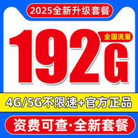 广电流量卡纯上网卡无线流量卡4g5g手机电话号码卡全国通用大王卡