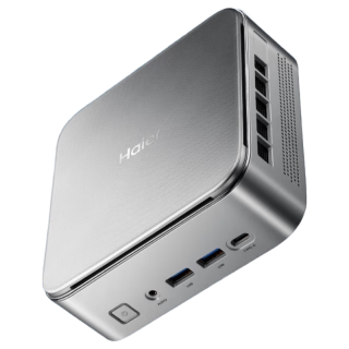 海尔 云悦mini R Pro办公商务家用学习迷你台式主机(R7-8745H 32G 1TB )冷霜银