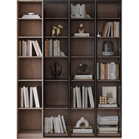 林氏家居意式轻奢高档书柜客厅落地展示柜带玻璃门林氏木业TV4G 单门储物柜+双门铝框储物柜