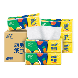 清风 厨房抽纸 76张*3包 可接触食物级一次性懒人抹布