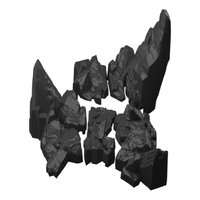 BLOKS 布鲁可积木 01097 积木人 岩石场景配件包 深灰色