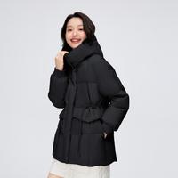 波司登 冬季女中长款可脱卸帽时尚休闲羽绒服