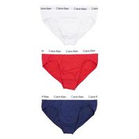 Calvin Klein/凯文克莱CK 3件装男士棉质舒适三角内裤 U2661G 白/深蓝/红 I03 S