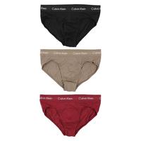 Calvin Klein/凯文克莱CK 3件装男士棉质舒适三角内裤 U2661G 黑/灰/枣红 NOO XL