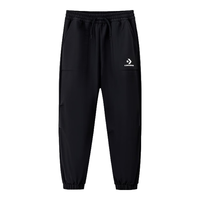 匡威 儿童长裤2025秋冬加绒保暖裤束脚运动裤梭织长裤中大童工装裤 正黑