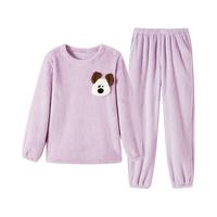 都市丽人 睡衣女套装珊瑚绒长毛绒卡通保暖家居服