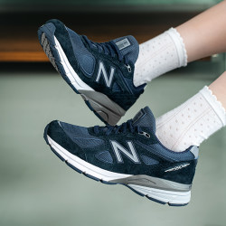 new balance 美产 990V4 男女复古藏青运动休闲鞋 U990NV4