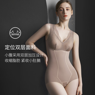 塑身连体衣收腹束腰收小肚子产后塑形美体蚕丝秋冬加绒保暖瘦身衣 暖肤色 L【参考105~115斤】