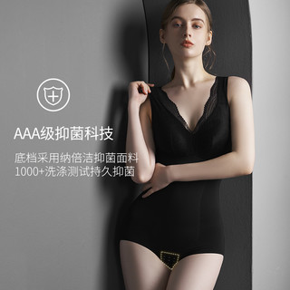 塑身连体衣收腹束腰收小肚子产后塑形美体蚕丝秋冬加绒保暖瘦身衣 暖肤色 L【参考105~115斤】