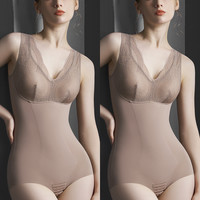 塑身连体衣收腹束腰收小肚子产后塑形美体蚕丝秋冬加绒保暖瘦身衣 暖肤色+暖肤色 M【参考90~105斤】