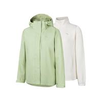 安踏（ANTA）水壳冲锋衣丨大地之壳2.0三合一女户外硬壳防水防风登山外套 【四防两件套】开心果绿/米白 XS (女155)