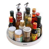 意可可 厨房旋转置物架多功能可旋转调料盒收纳架加厚调料瓶佐料瓶托盘台 北欧灰