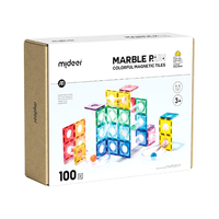 弥鹿 儿童玩具管道滚珠磁力片100pcs+收纳袋（含风车*2）