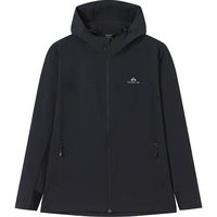 PLUS会员：Pioneer Camp 海豹软壳衣男秋冬保暖防水防风夹克户外透气登山外套 黑色