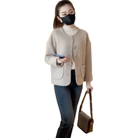 羊羔毛外套女短款春季新款2025韩版宽松高级感皮毛一体小香风上衣