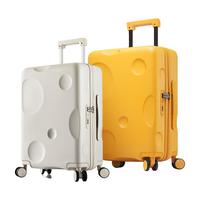 Carany 卡拉羊 芝士箱防刮纯PC行李箱20英寸可登机女拉杆箱男旅行箱8109芝士黄