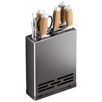 勒克 不锈钢壁挂刀架厨房置物架免打孔刀具收纳架多功能收纳菜刀插刀架