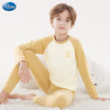 迪士尼 女童德绒内衣套装秋衣秋裤2025男青少年宝儿童装保暖居家睡衣裤 男童ST98096姜黄 130
