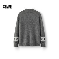 森马（Semir）针织开衫女冬半高领小狗提花牛角扣毛衫宽松2025上衣109725106003
