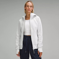 lululemon露露乐檬 女装 Scuba 透气舒适轻量保暖柔软亲肤运动夹克 Light Grey 灰白 L (10)