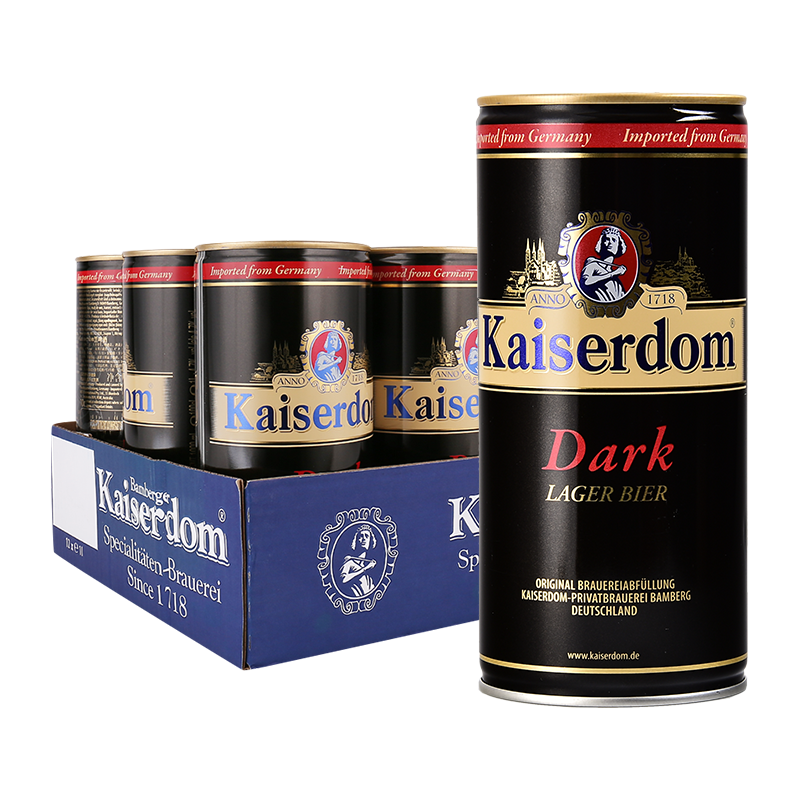 凯撒黑啤酒1000ml*12罐整箱装