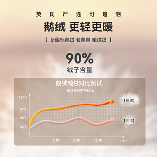 英氏（YEEHOO）儿童羽绒服男女童鹅绒服冬季保暖透气轻薄款连帽拉链三防面料童装 轻便户外-天空蓝 140