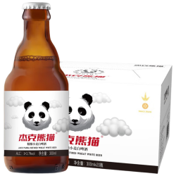 Jack Panda 原麦汁浓度10.2°P 精酿小麦白啤  杰克熊猫白啤 300mL 20瓶 整箱装 ＜330mL 瓶装