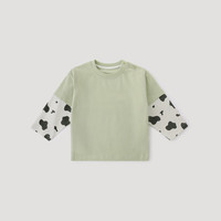 巴厘小猪儿童T恤2025春秋季男童洋气炸街假两件女童休闲衣服宝宝上衣 奶昔绿 110