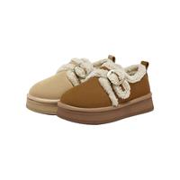 PLUS会员：百思图 勃肯鞋雪地靴棉鞋女单鞋DK802DM5 驼色