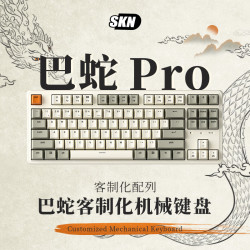 SKN Gasket结构缓震游戏键盘 巴蛇PRO-白翼轴-三模客制化版