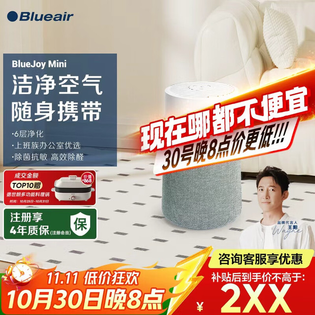 Blueair 空气净化器 除甲醛 病菌雾霾过敏原异味PM2.5  BlueJoy Mini