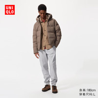 优衣库 男装HEATTECH仿羊羔绒运动长裤休闲加长款25秋冬481377 04 烟灰色 L