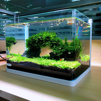 SUNSUN 森森 超白玻璃小型热弯水草鱼缸HRK-600套缸+过滤器+水草灯